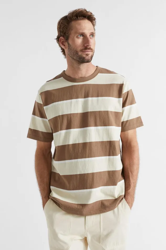 TShirts and Sweaters Man Seed Heritage Classic Stripe Tee Mocha Stripe