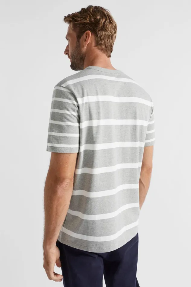 TShirts and Sweaters Man Seed Heritage Mixed Stripe Tee Grey Marle Stripe