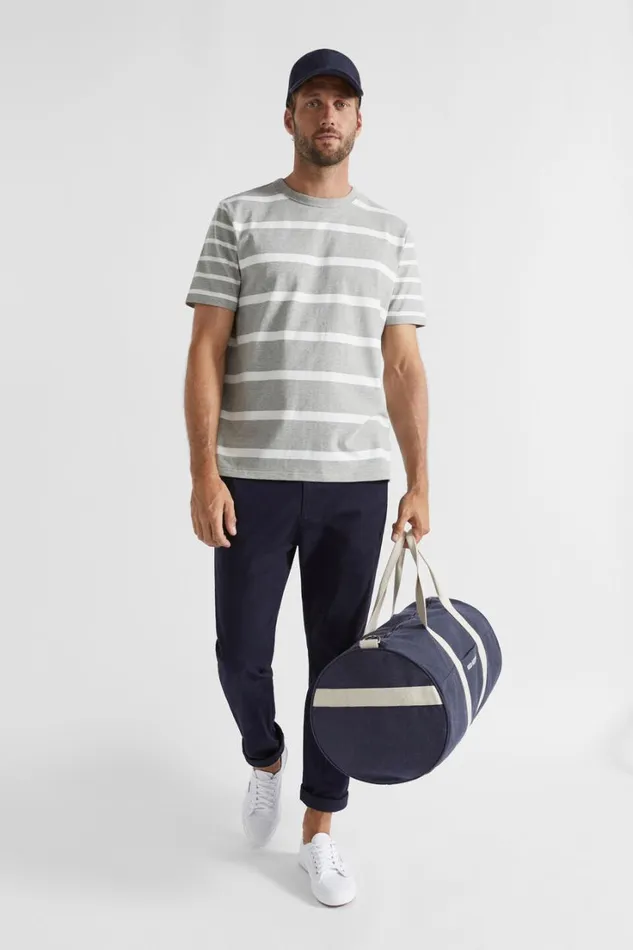 TShirts and Sweaters Man Seed Heritage Mixed Stripe Tee Grey Marle Stripe