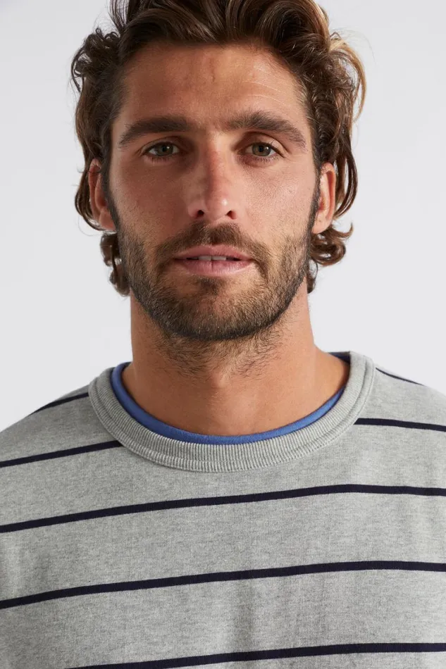 TShirts and Sweaters Man Seed Heritage Stripe Tee Grey Marle