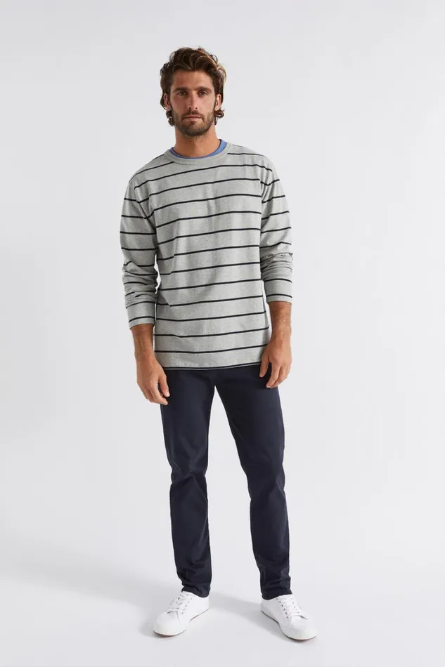 TShirts and Sweaters Man Seed Heritage Stripe Tee Grey Marle