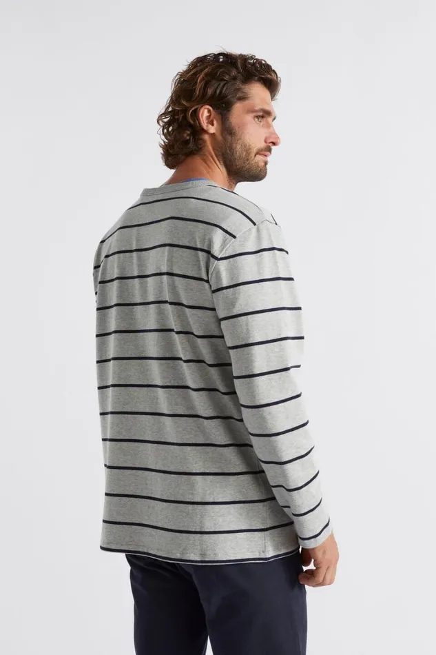 TShirts and Sweaters Man Seed Heritage Stripe Tee Grey Marle