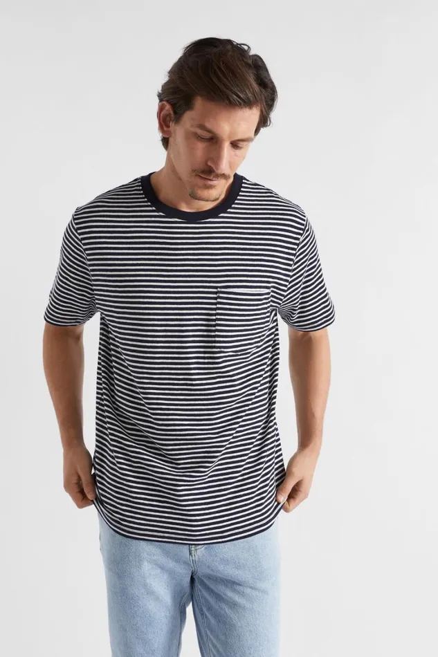 TShirts and Sweaters Man Seed Heritage Summer Pocket Tee Midnight Stripe