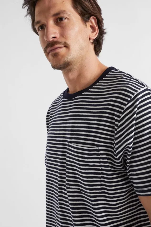 TShirts and Sweaters Man Seed Heritage Summer Pocket Tee Midnight Stripe
