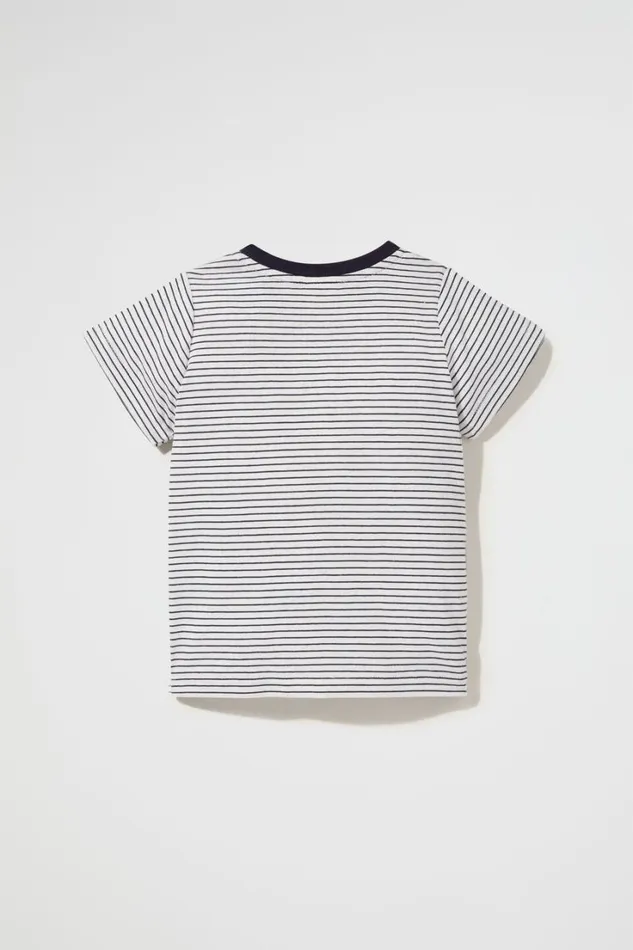 TShirts and Tops Baby Seed Heritage Core Logo Tee Blue Stripe