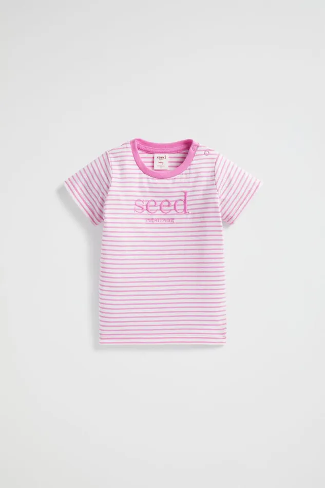 TShirts and Tops Baby Seed Heritage Core Logo Tee Lily Stripe