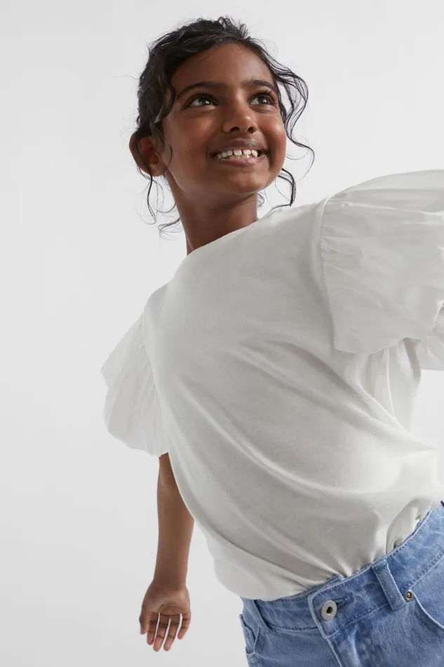 TShirts and Tops Girl Seed Heritage Bubble Sleeve Tee Canvas