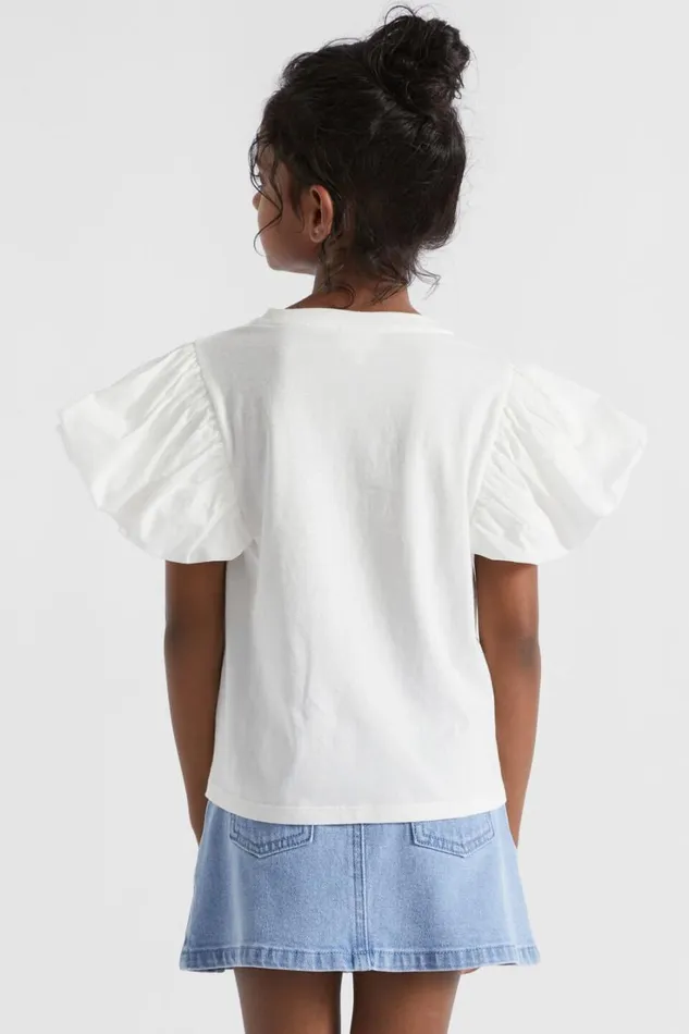 TShirts and Tops Girl Seed Heritage Bubble Sleeve Tee Canvas