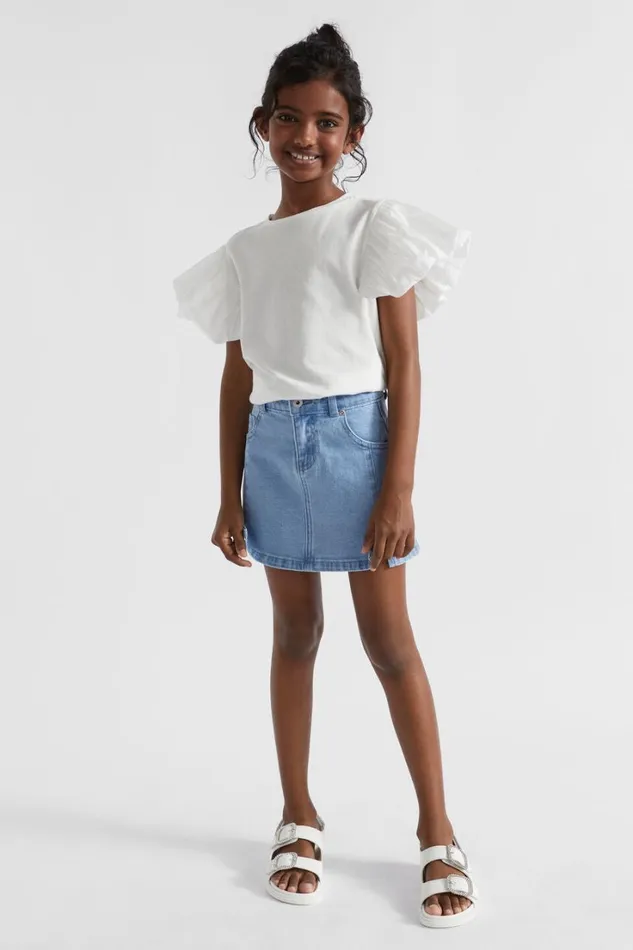 TShirts and Tops Girl Seed Heritage Bubble Sleeve Tee Canvas