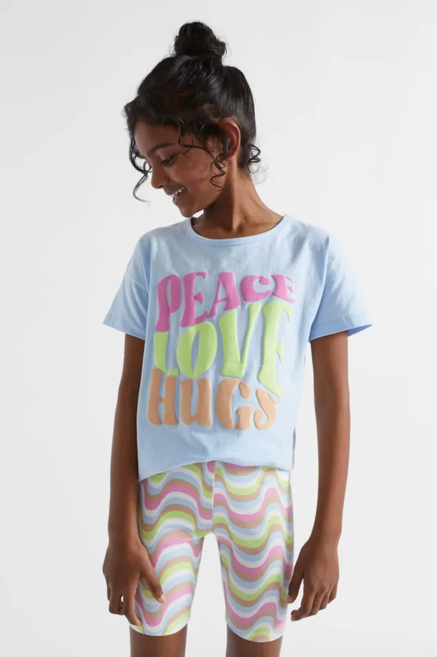 TShirts and Tops Girl Seed Heritage Peace Tee Baby Blue