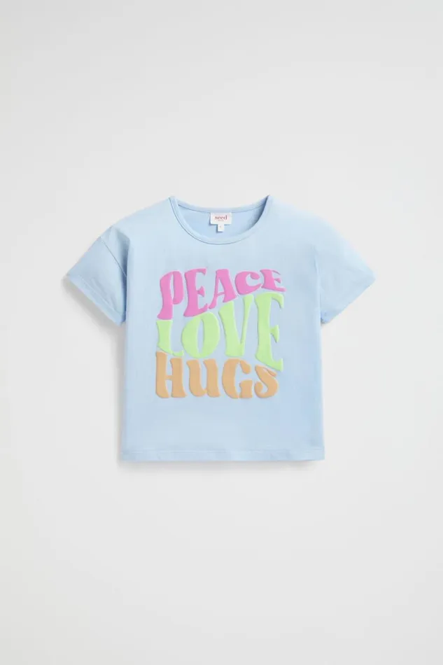 TShirts and Tops Girl Seed Heritage Peace Tee Baby Blue