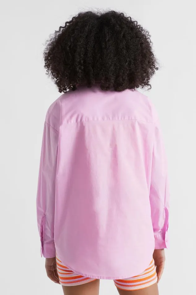 TShirts and Tops Teen Girl Seed Heritage Poplin Overshirt Soft Orchid