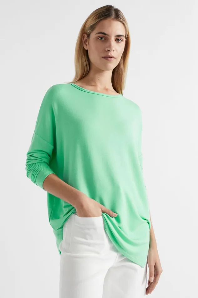 TShirts and Tops Woman Seed Heritage Core Asymmetrical Top Key Lime