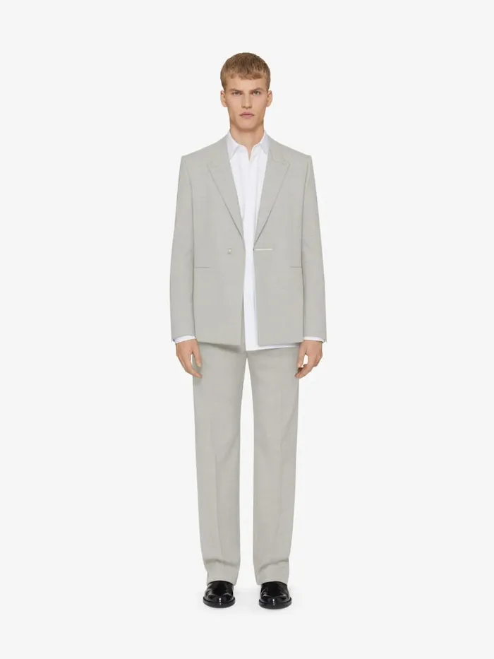 Tailored Pants In Wool Cloud Grey Men Givenchy Pants and Shorts