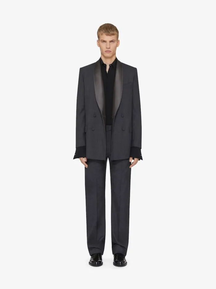 Tailored Pants In Wool Dark Grey Men Givenchy Pants and Shorts