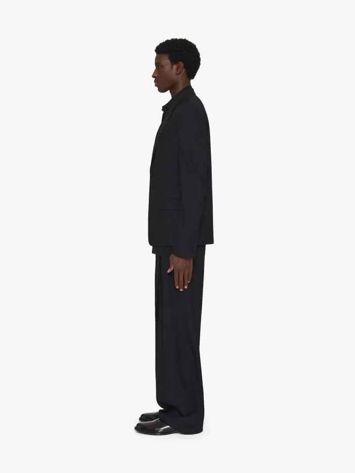 Tailored Pants In Wool With Lurex Stripes Black Men Givenchy Pants and Shorts