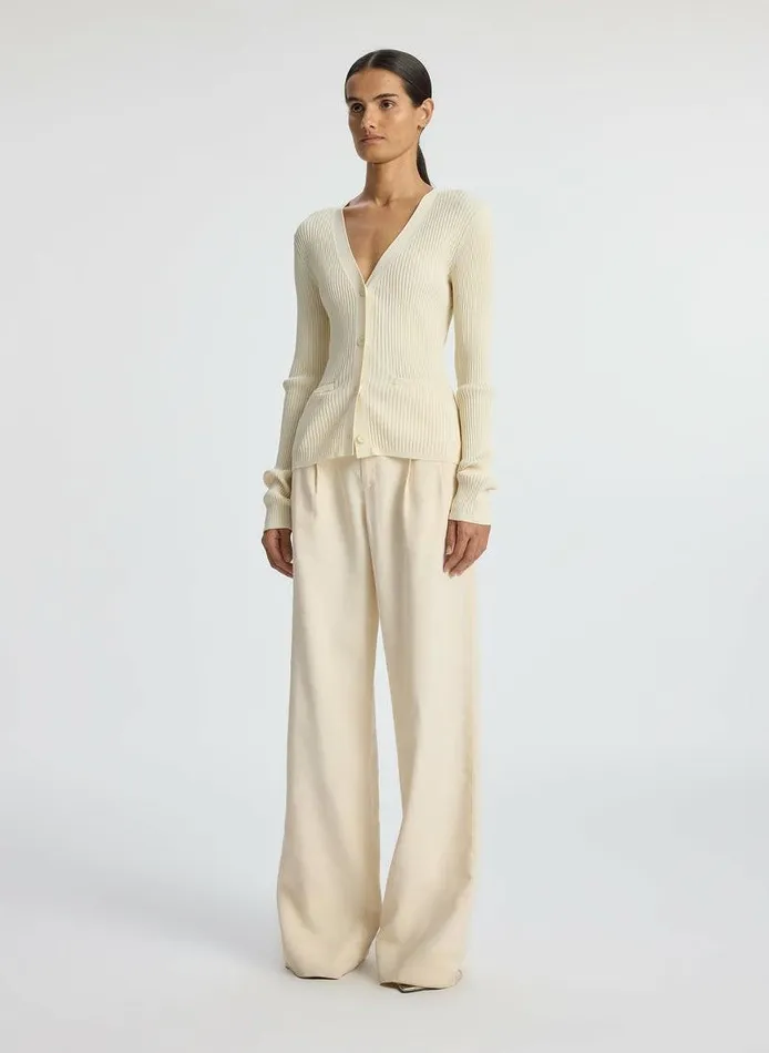 Tees and Tanks Women ALC Ren Ribbed Cardigan Buttercream