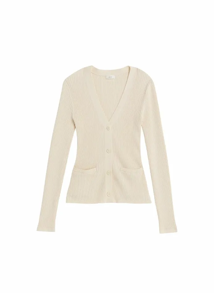 Tees and Tanks Women ALC Ren Ribbed Cardigan Buttercream