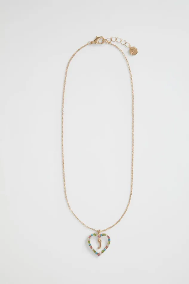 The AZ Of Initials Girl Seed Heritage Rainbow Heart Initial Necklace J