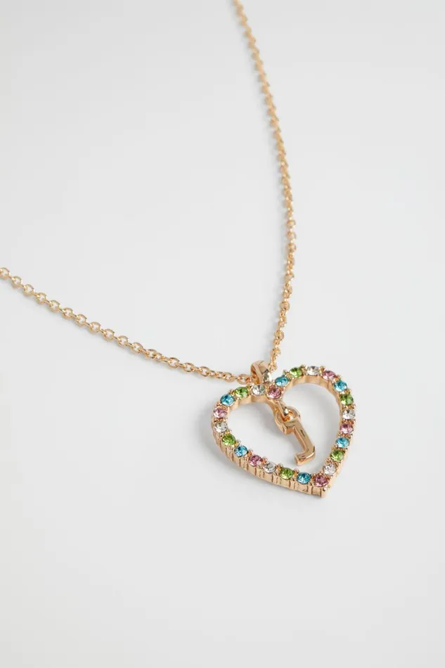 The AZ Of Initials Girl Seed Heritage Rainbow Heart Initial Necklace J