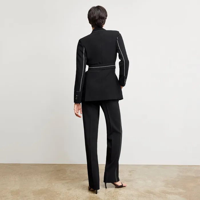 The Athena Jetset Blazer 8211 Everyday Crepe with Topstitch Black With Topstitch Women Jackets M M LaFleur The Athena Jetset Blazer 8211 Everyday Crepe with Topstitch Black With Topstitch Women Jackets M M LaFleur