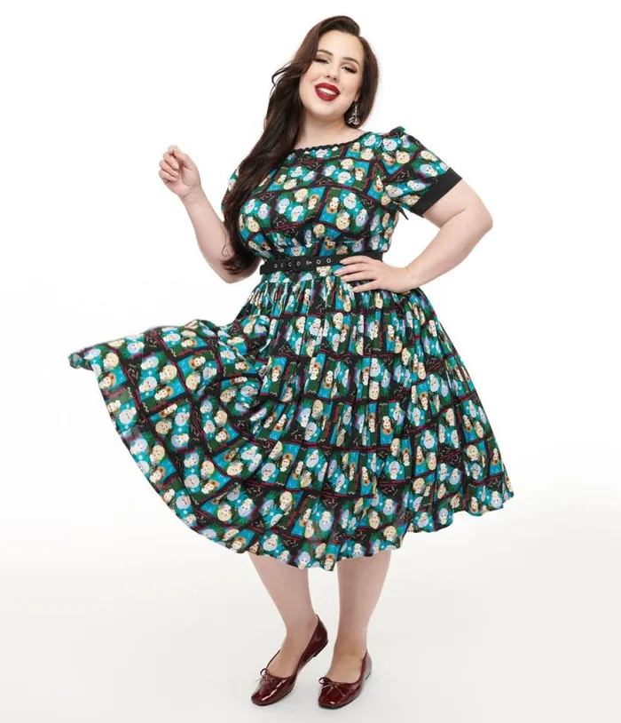The Golden Girls X Plus Size Black and Blue The Golden Girls Print Swing Dress DressesPlus Unique Vintage Swing The Golden Girls X Plus Size Black and Blue The Golden Girls Print Swing Dress DressesPlus Unique Vintage Swing