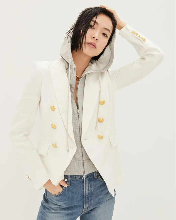 The Miller Jacket Jackets Veronica Beard Miller Linen Dickey Jacket Hoodie Dickey Set Whiteheather Grey