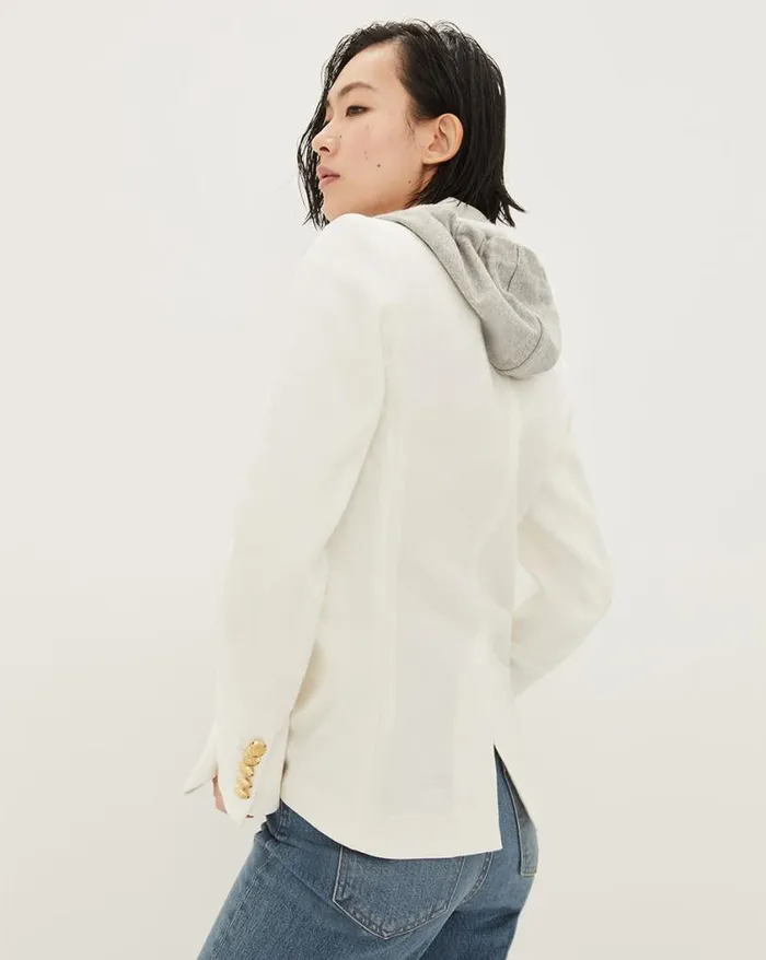 The Miller Jacket Jackets Veronica Beard Miller Linen Dickey Jacket Hoodie Dickey Set Whiteheather Grey