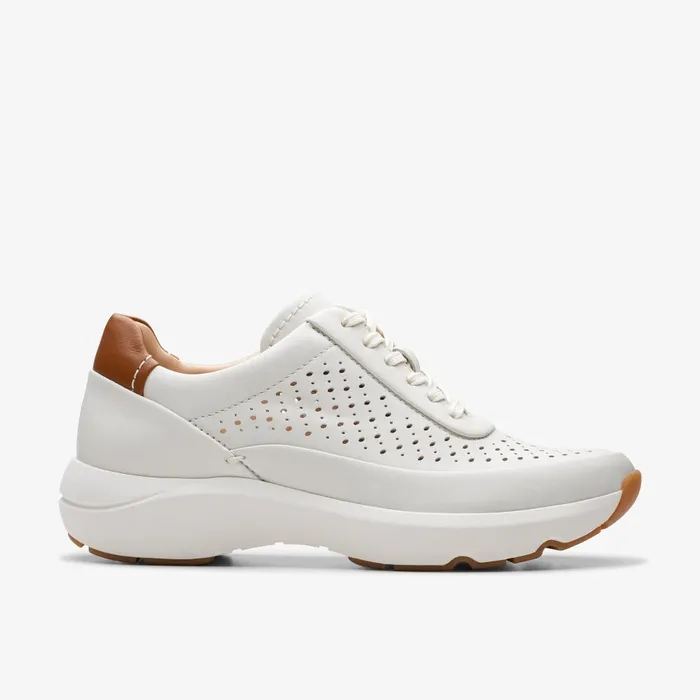 TIVOLI GRACE Off White Leather Women Clarks Sneakers