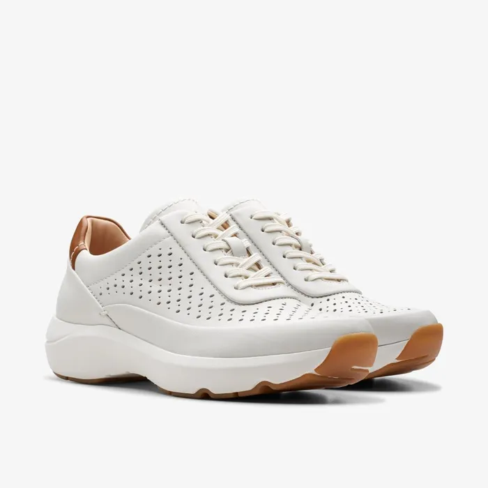 TIVOLI GRACE Off White Leather Women Clarks Sneakers
