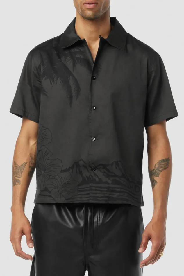Tops and Sweaters Men Hudson Jeans Camp Shirt Night Palm