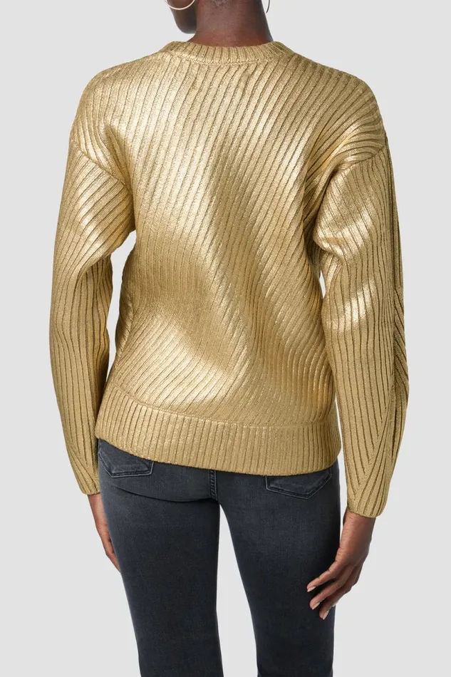 Tops and Sweaters Women Hudson Jeans Front Wrap Sweater Foiled Camel Tops and Sweaters Women Hudson Jeans Front Wrap Sweater Foiled Camel