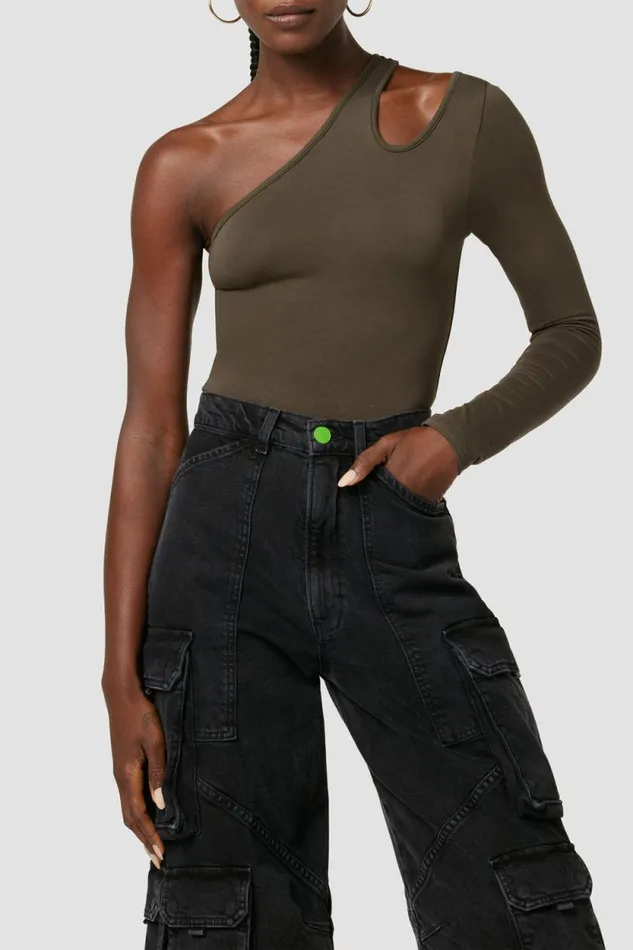 Tops and Sweaters Women Hudson Jeans Hudson X Zoe Costello Asymmetrical Long Sleeve Bodysuit Olive Night Tops and Sweaters Women Hudson Jeans Hudson X Zoe Costello Asymmetrical Long Sleeve Bodysuit Olive Night