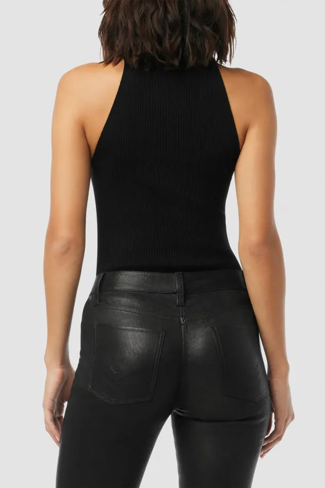 Tops and Sweaters Women Hudson Jeans Mock Neck Keyhole Racer Tank Black Tops and Sweaters Women Hudson Jeans Mock Neck Keyhole Racer Tank Black