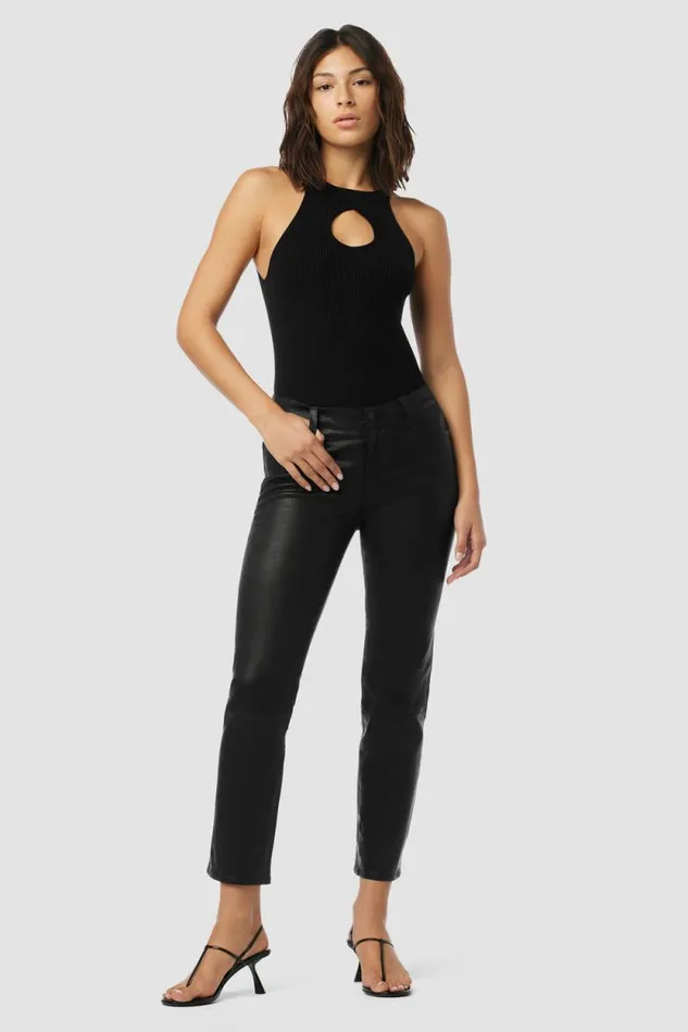Tops and Sweaters Women Hudson Jeans Mock Neck Keyhole Racer Tank Black Tops and Sweaters Women Hudson Jeans Mock Neck Keyhole Racer Tank Black