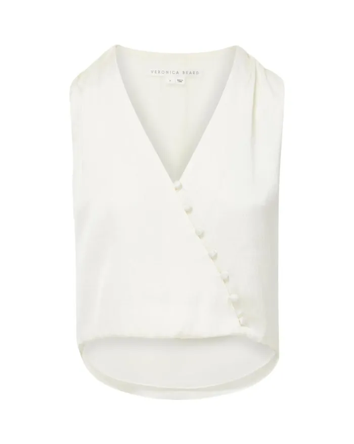 Tops and Tees Shop Veronica Beard Rahi Crepe Top Offwhite