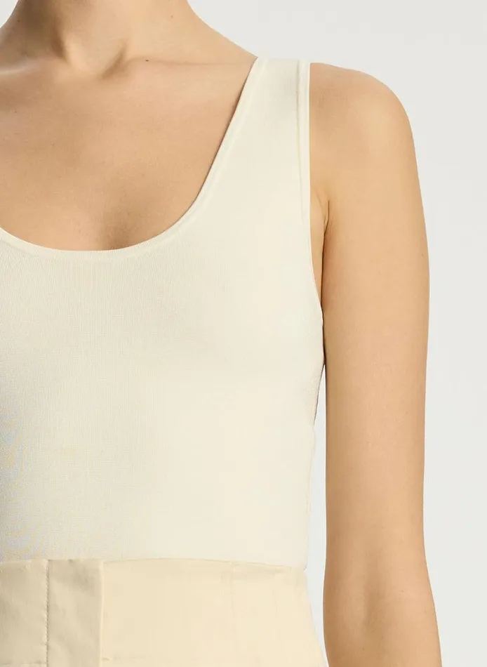 Tops Women ALC Cleo Compact Knit Top Bone Tops Women ALC Cleo Compact Knit Top Bone