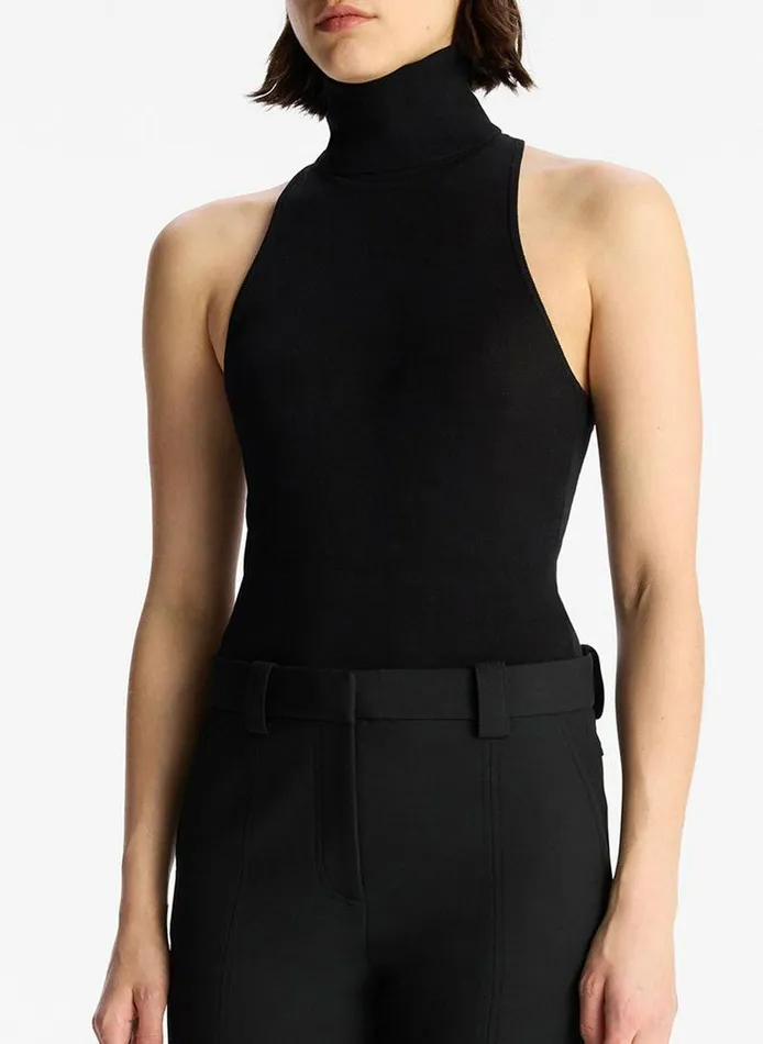 Tops Women ALC Paltrow Cotton Knit Top Black Tops Women ALC Paltrow Cotton Knit Top Black