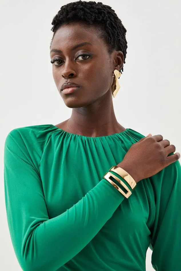 Tops Women Karen Millen Jersey Crepe Batwing Top Green