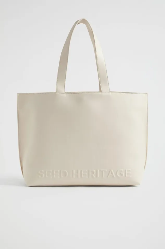 Tote Bags Woman Seed Heritage Logo Detail Tote Stone