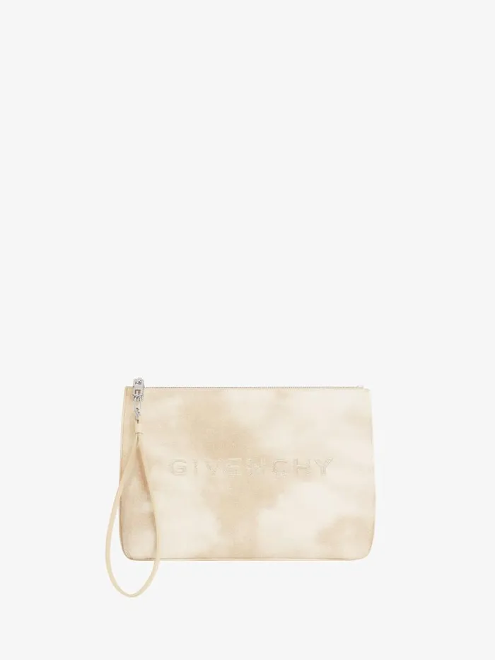 Travel Pouch In Tie And Dye Canvas Dusty Golden Women Givenchy Wallets and Card Holders