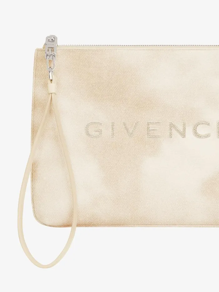 Travel Pouch In Tie And Dye Canvas Dusty Golden Women Givenchy Wallets and Card Holders
