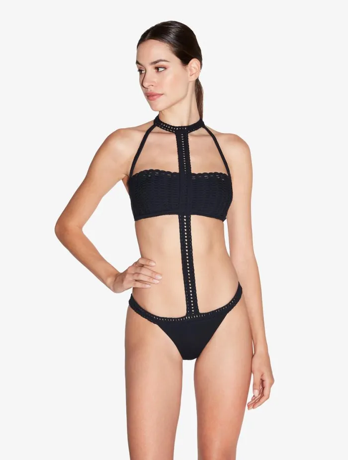 Trikini In Black With Soutache Swim La Perla Bikinis