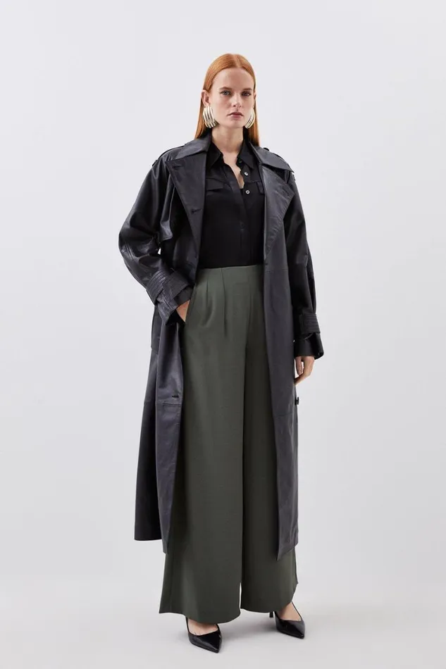 Trousers Women Karen Millen Tailored Dart Detail Waistband Wide Leg Trouser Khaki Trousers Women Karen Millen Tailored Dart Detail Waistband Wide Leg Trouser Khaki