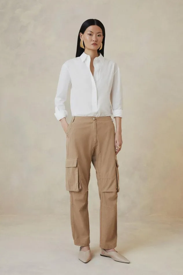 Trousers Women Karen Millen The Founder Cargo Trousers Camel