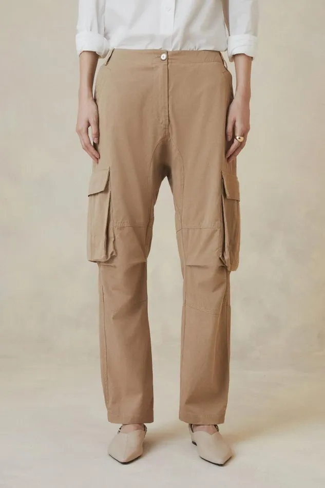 Trousers Women Karen Millen The Founder Cargo Trousers Camel