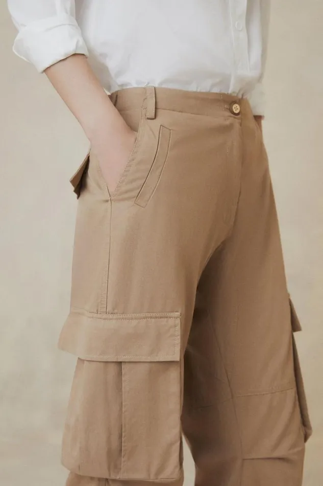 Trousers Women Karen Millen The Founder Cargo Trousers Camel