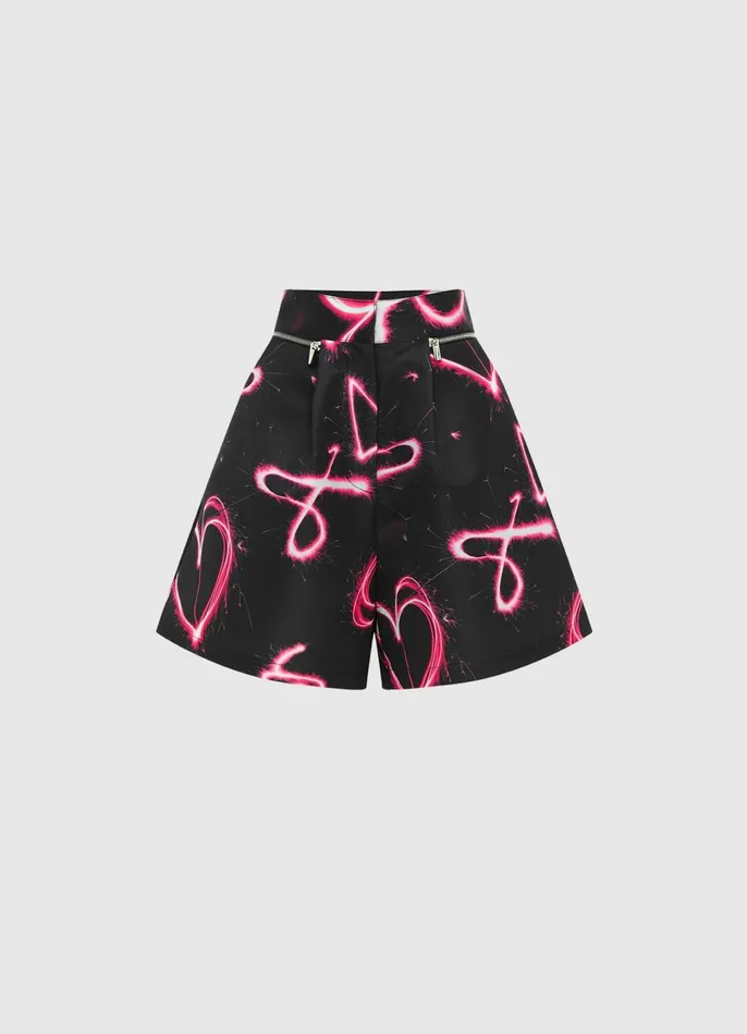 Two Piece Sets Women LEO LIN Winnie Shorts 8211 Neon Heart Print
