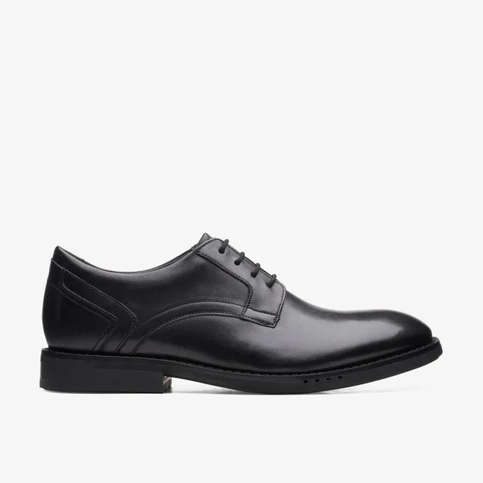 Un Hugh Lace Black Leather Men Clarks Dress Shoes