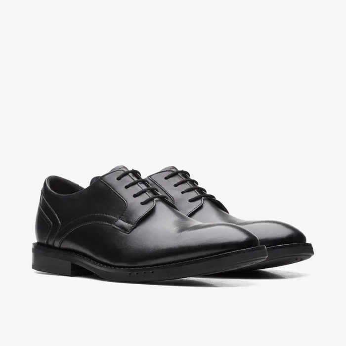 Un Hugh Lace Black Leather Men Clarks Dress Shoes
